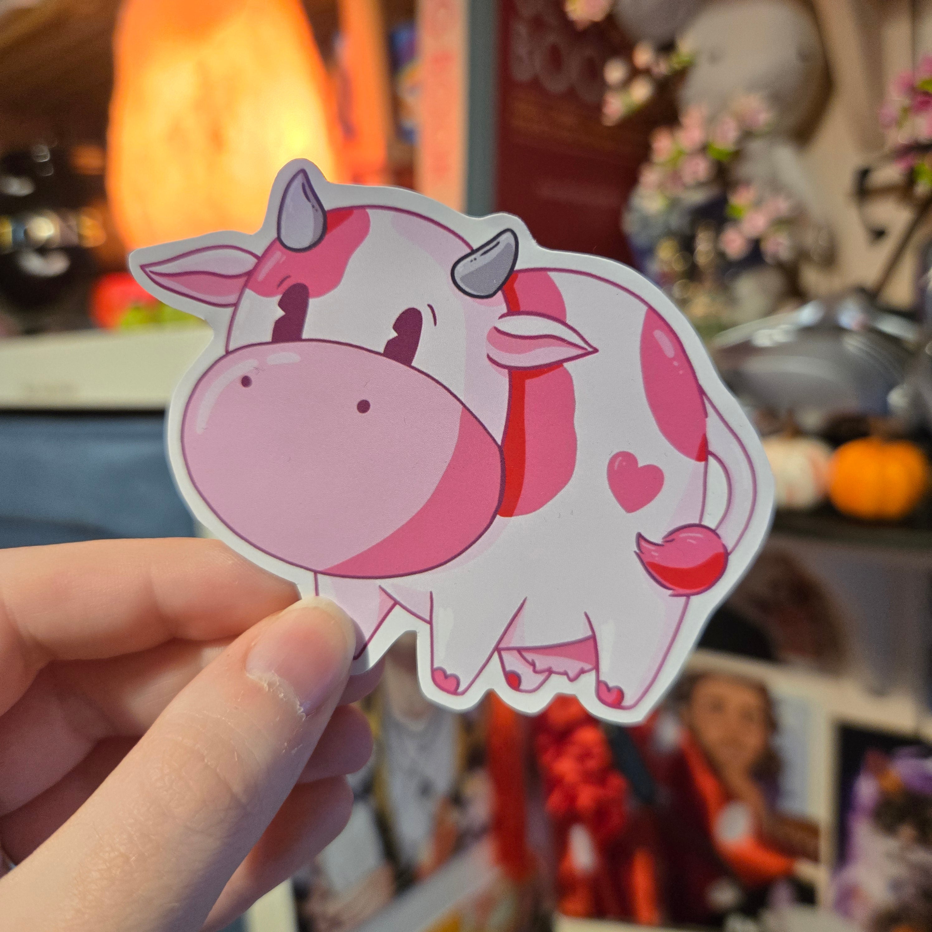 Sticker Sapi Pink Pink Cow Sticker – Crafty Pigeon