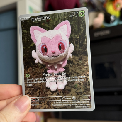 Pink Grass Cat Fan Art Card
