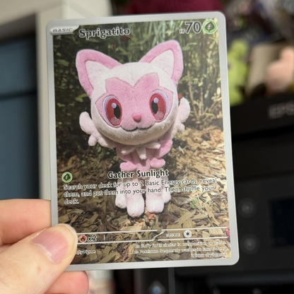 Pink Grass Cat Fan Art Card