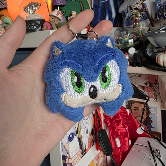 Blue Hedgehog Keyring