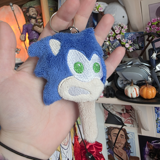 Blue Hedgehog Pop Keyring